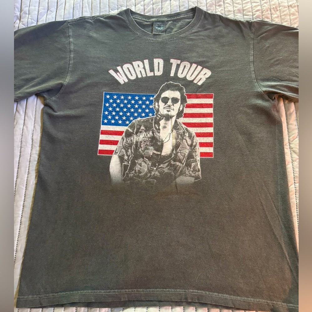 Vintage Bruce Springsteen World Tour Graphic T-Shirt - Black EUC